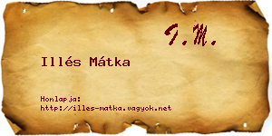 Illés Mátka névjegykártya