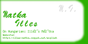 matka illes business card